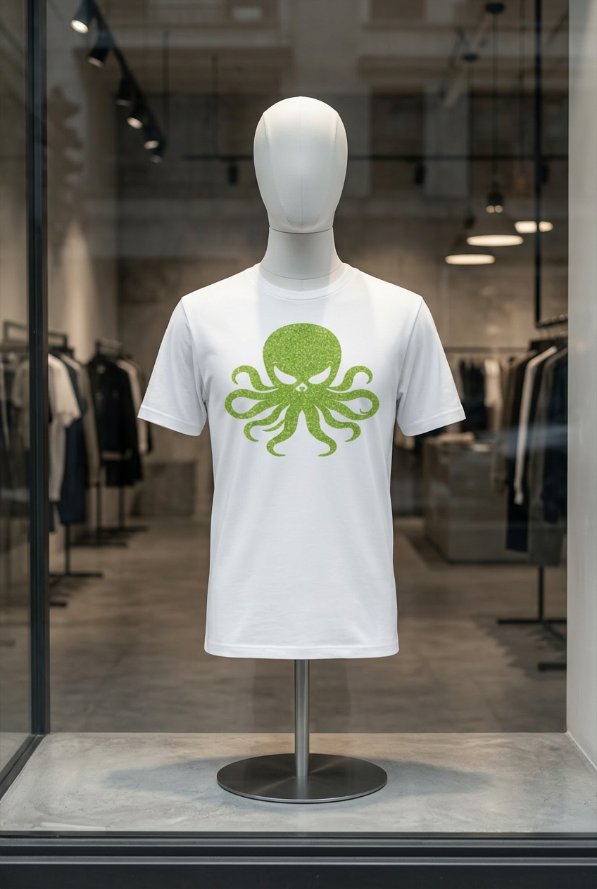 Lime Octo Tee White